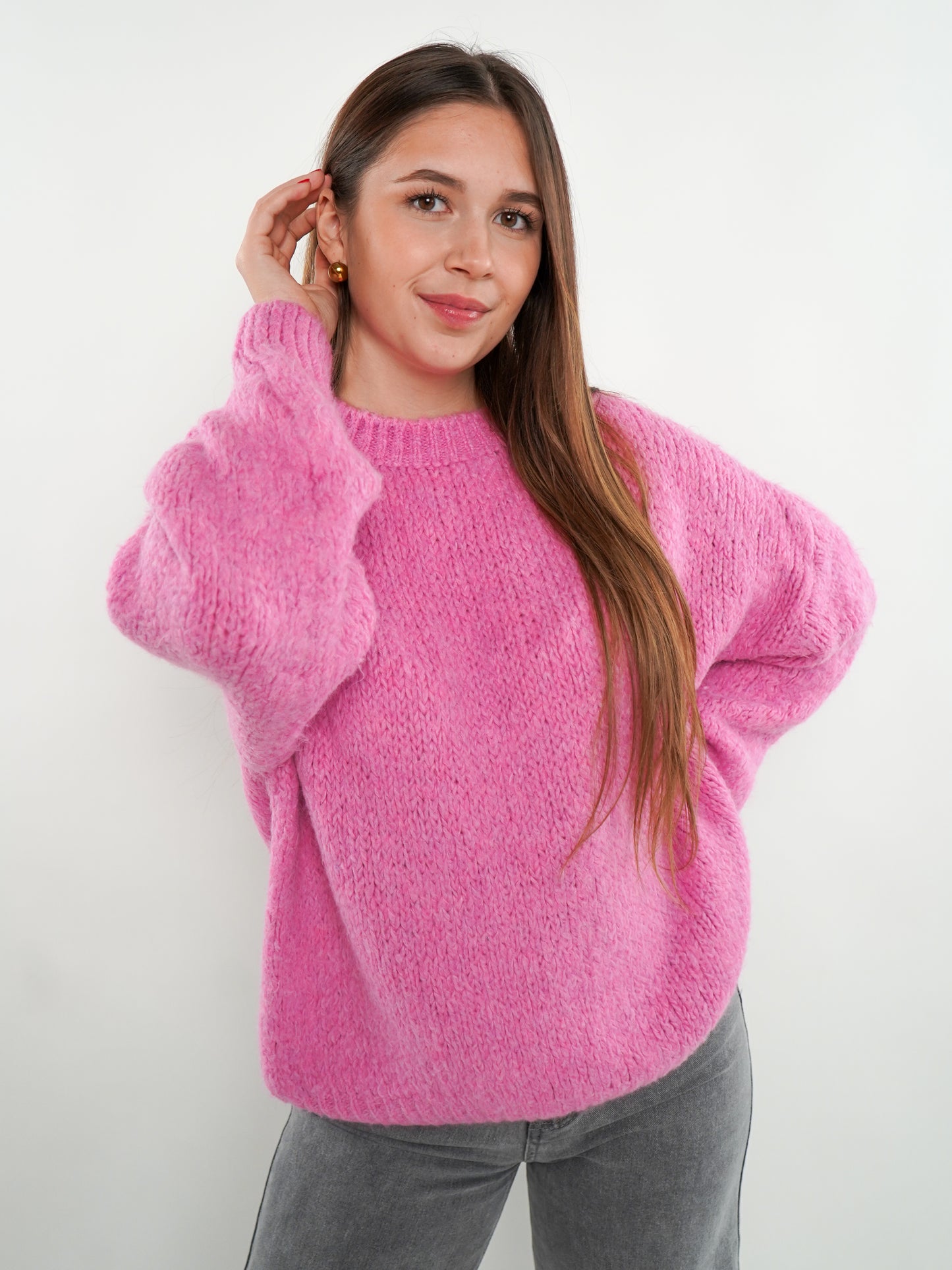 Soft Classic Strickpullover - Pink