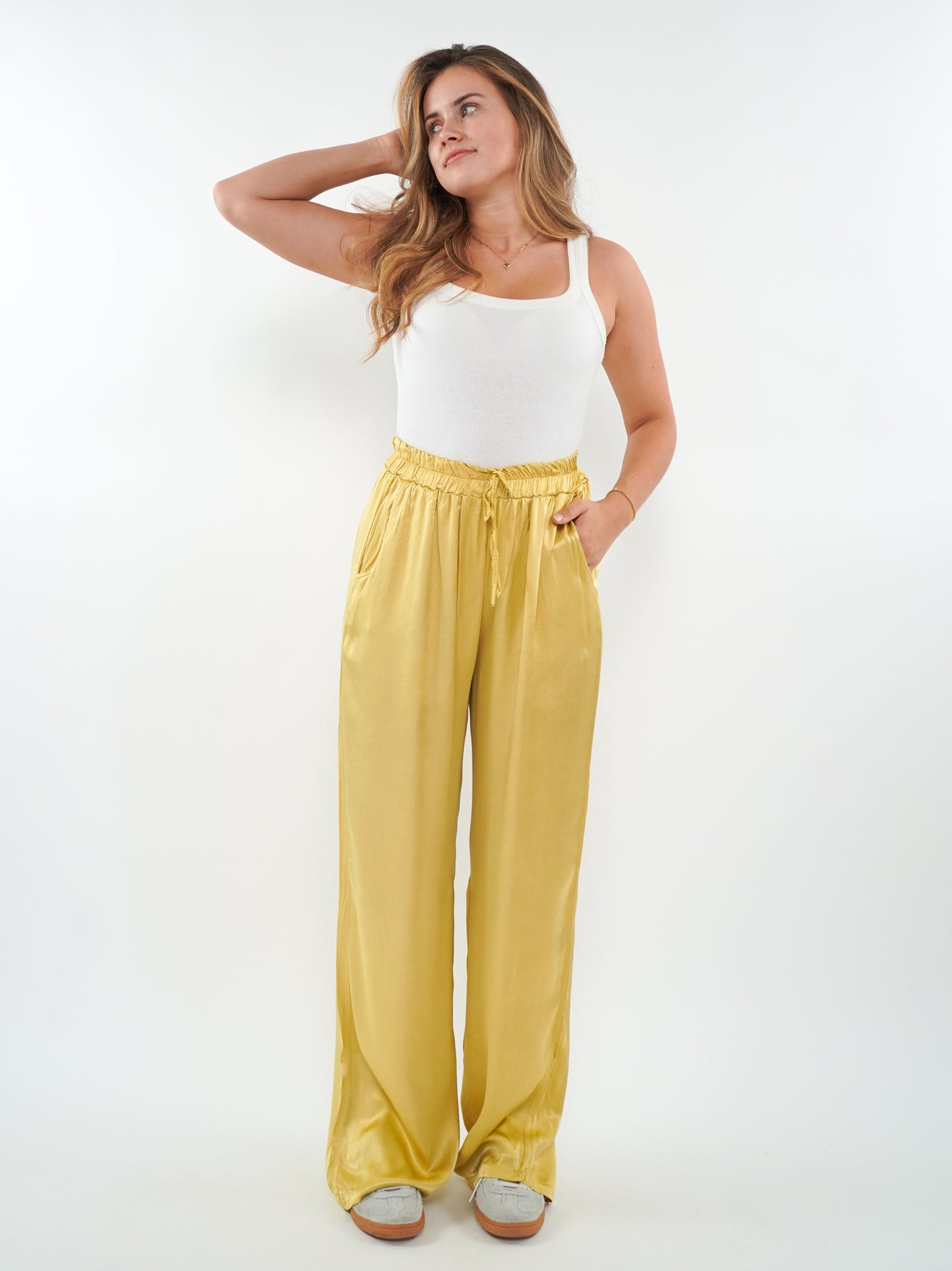 Silky Wide Leg Hose Fiona - Honiggelb