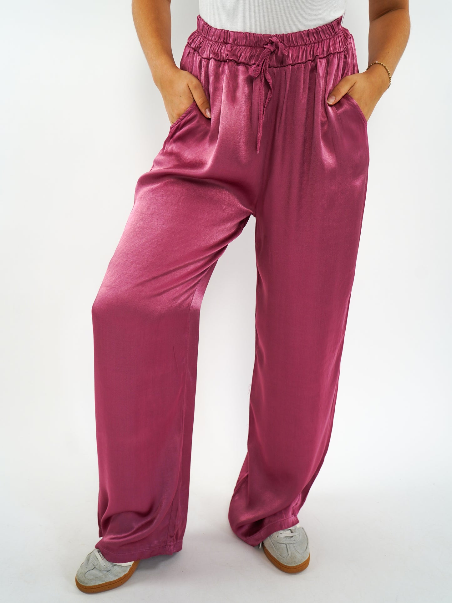 Silky Wide Leg Hose Fiona - Beet Rot