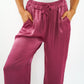 Silky Wide Leg Hose Fiona - Beet Rot