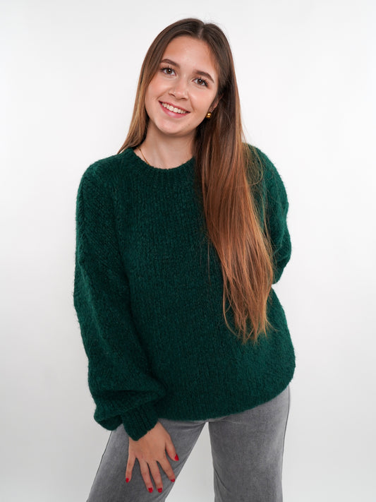 Soft Classic Strickpullover - Waldgrün