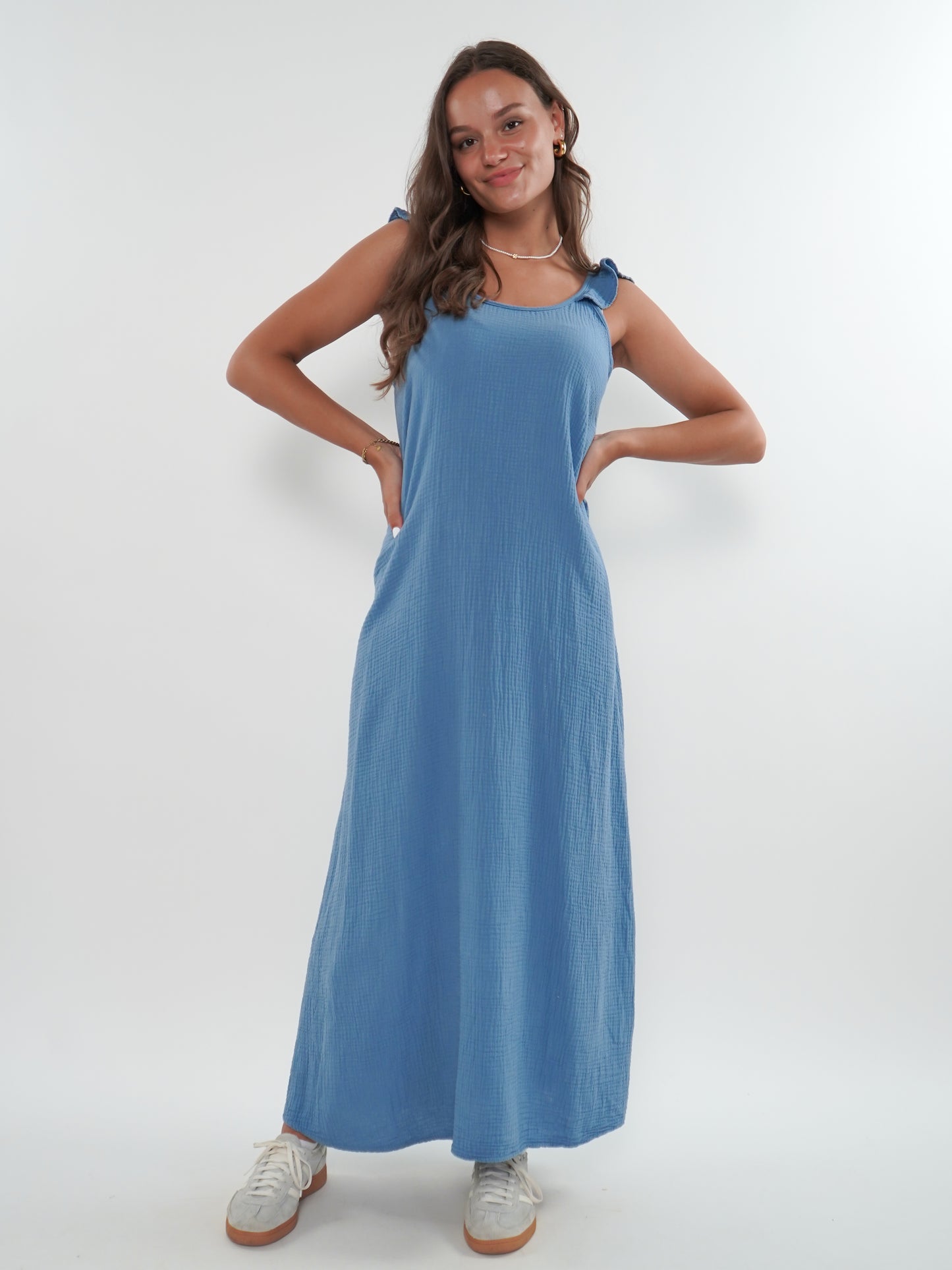 Musselin Midikleid Lucy - Sommerblau