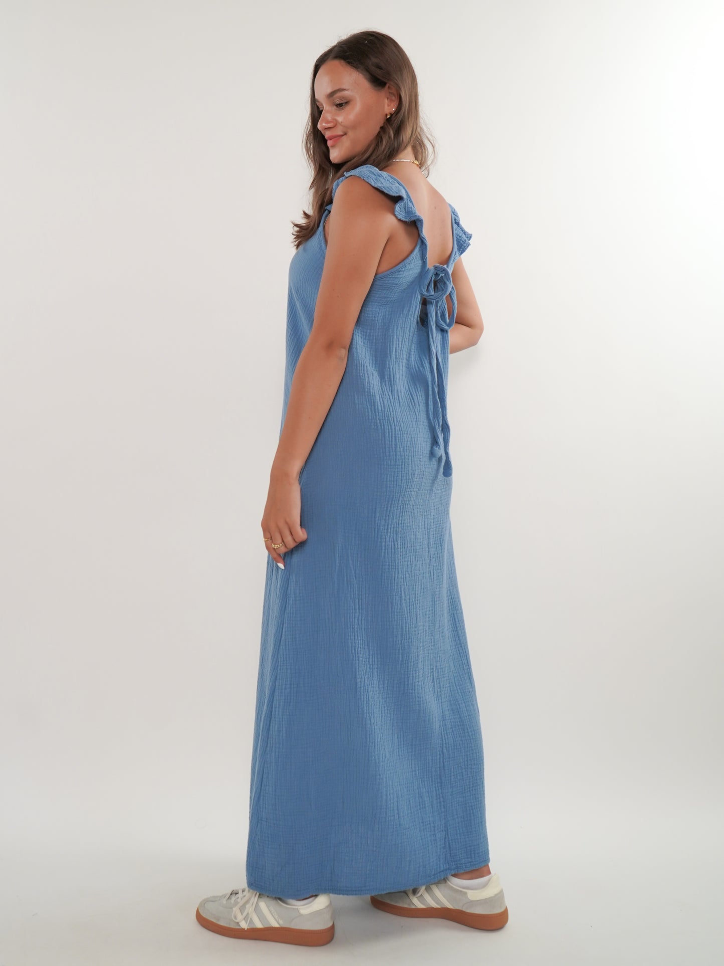 Musselin Midikleid Lucy - Sommerblau