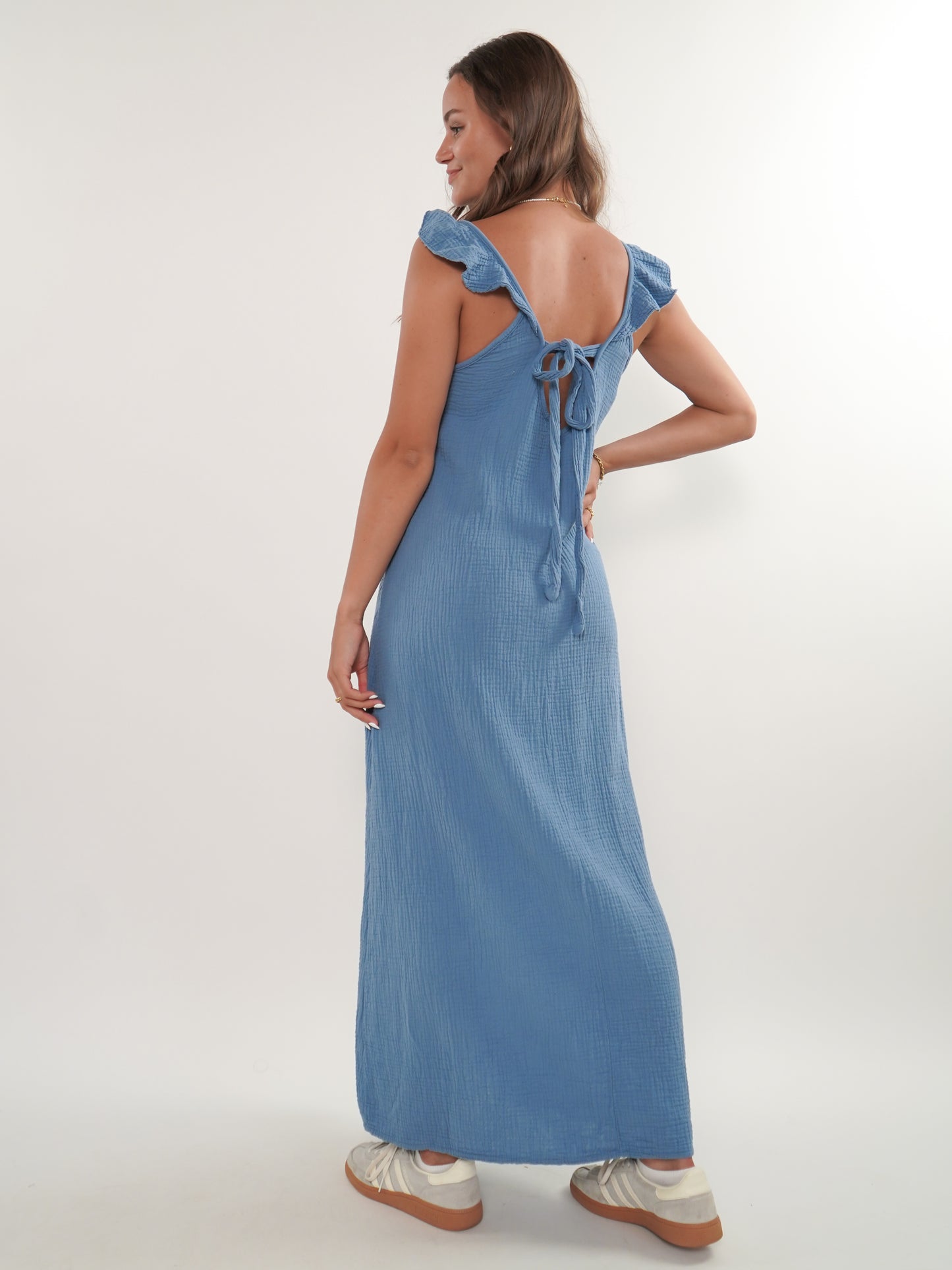 Musselin Midikleid Lucy - Sommerblau