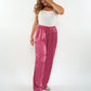 Silky Wide Leg Hose Fiona - Beet Rot