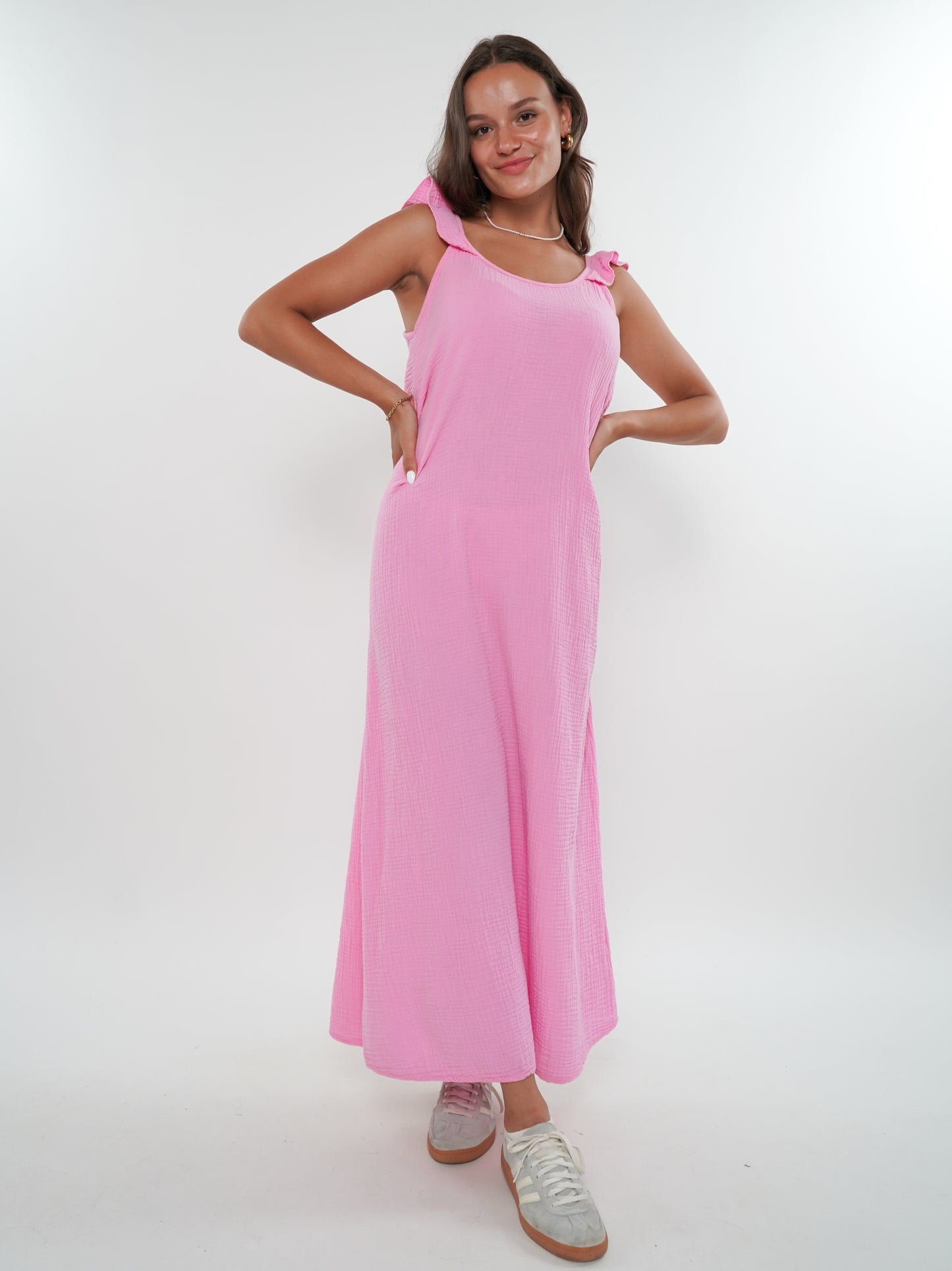 Musselin Midikleid Lucy - Rosa