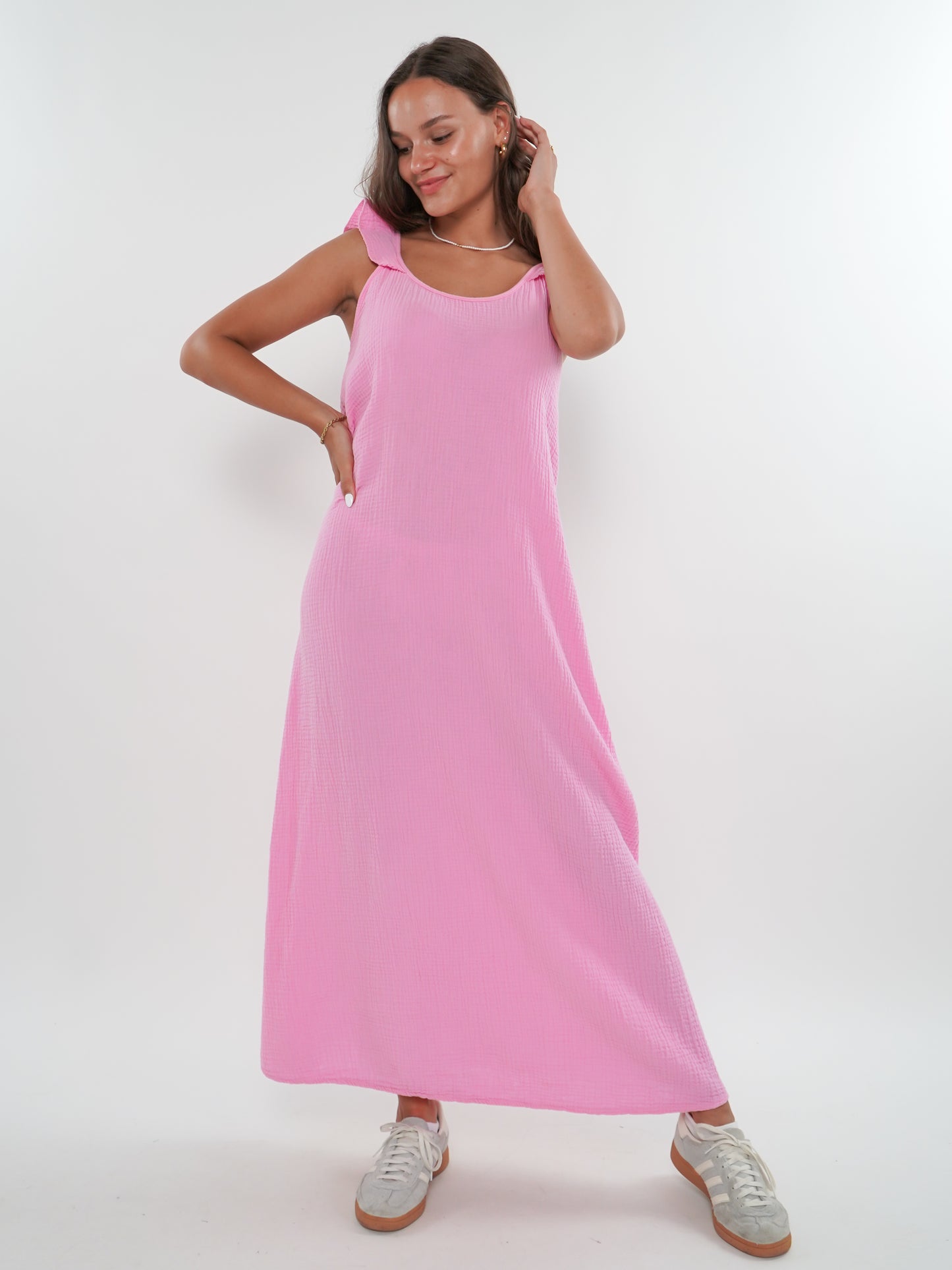 Musselin Midikleid Lucy - Rosa