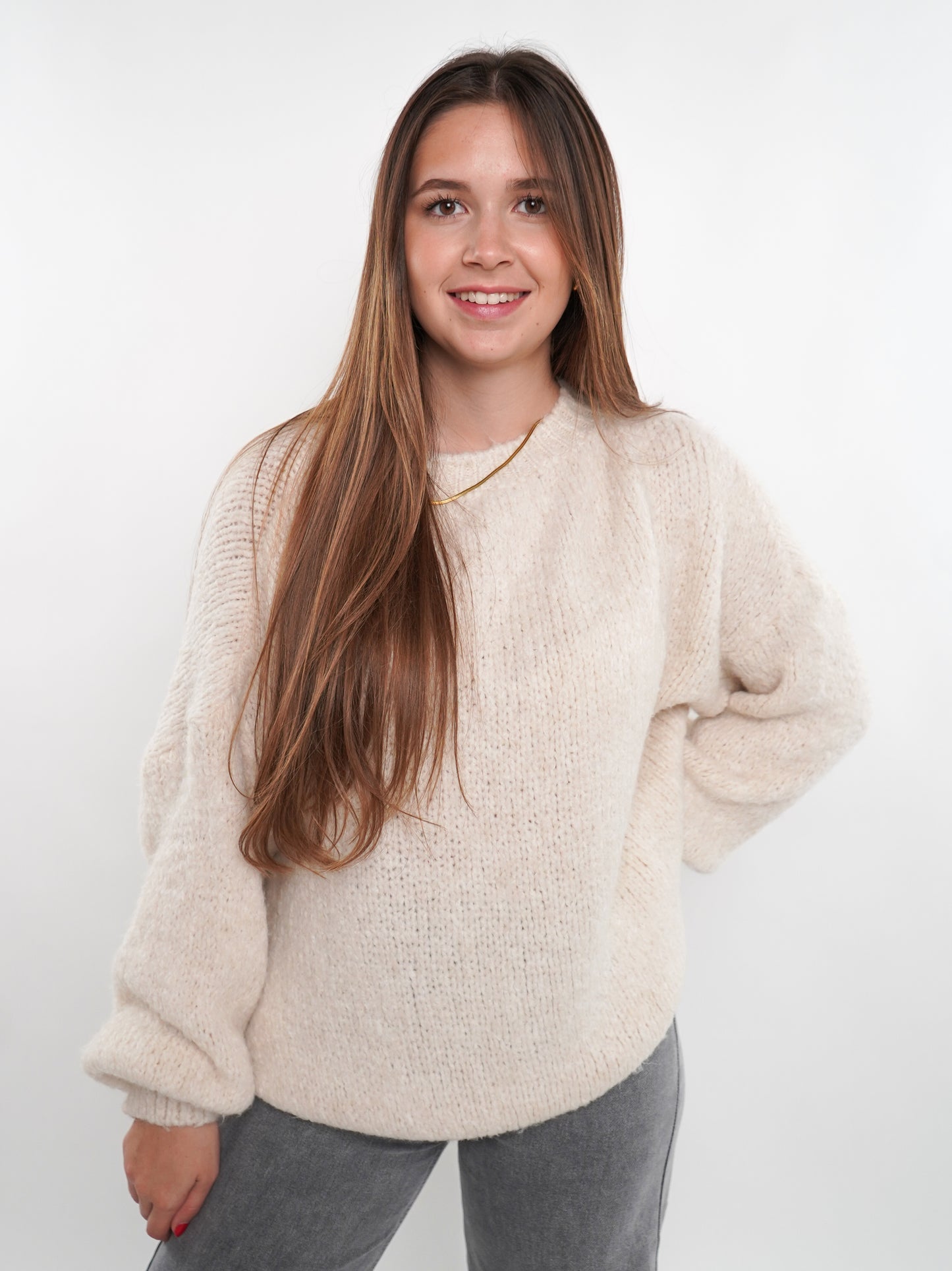 Soft Classic Strickpullover - Creme