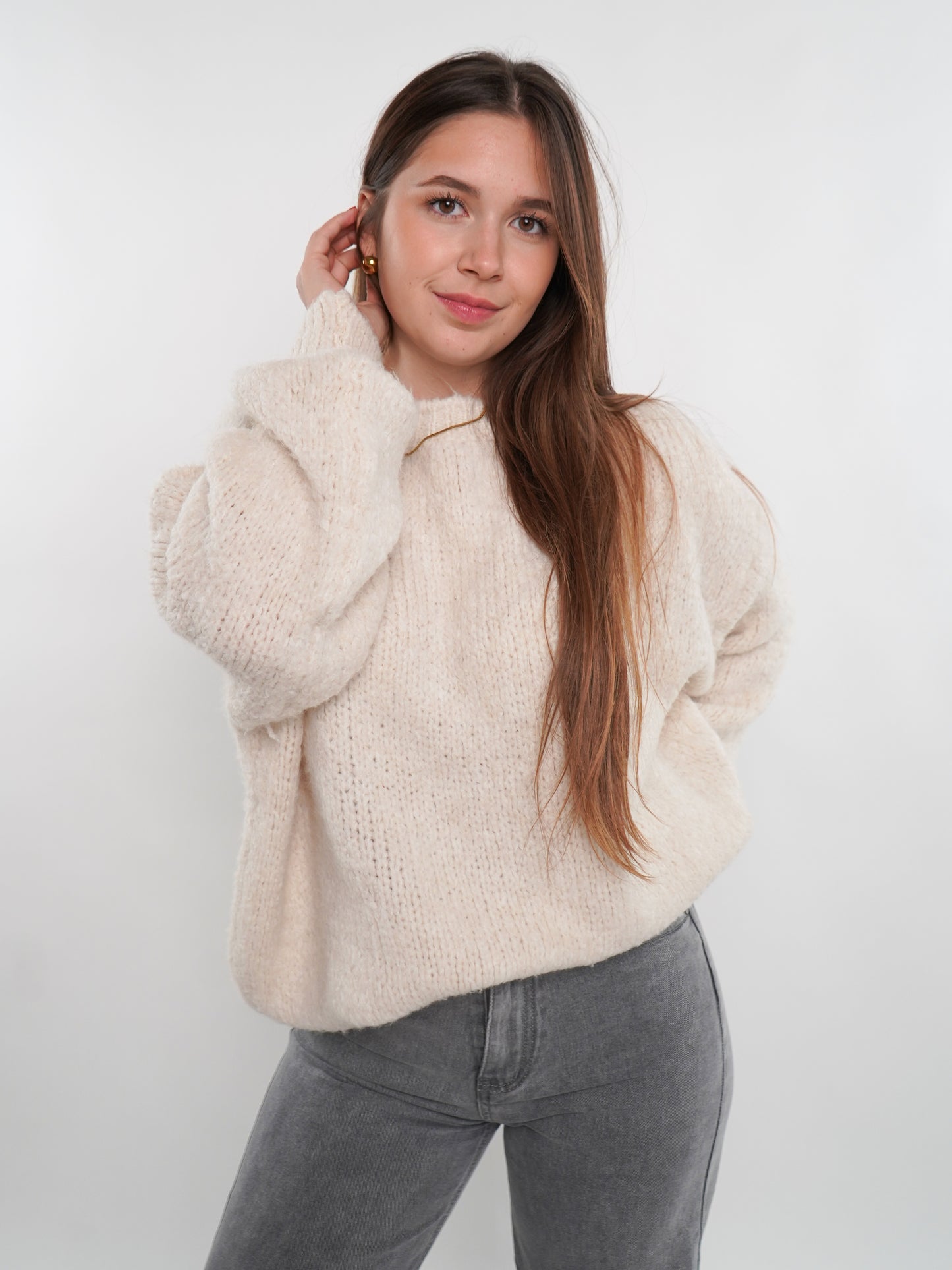 Soft Classic Strickpullover - Creme