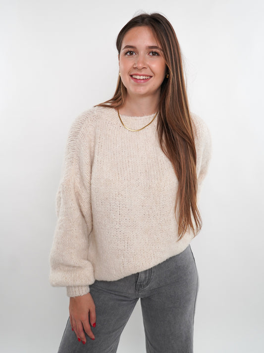 Soft Classic Strickpullover - Creme