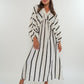 Best Moment Musselin Maxikleid Wide Stripes - Creme/Schwarz