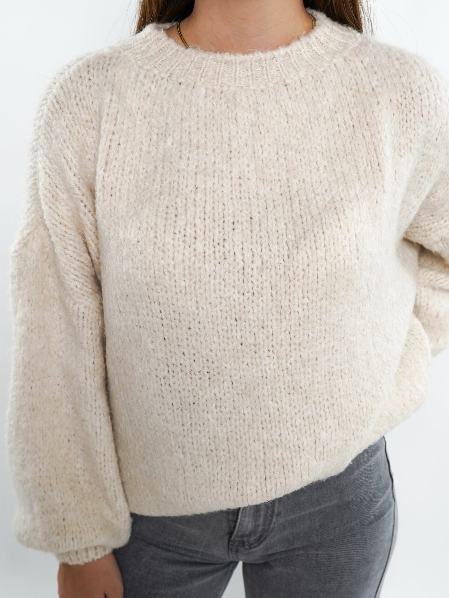 Soft Classic Strickpullover - Creme