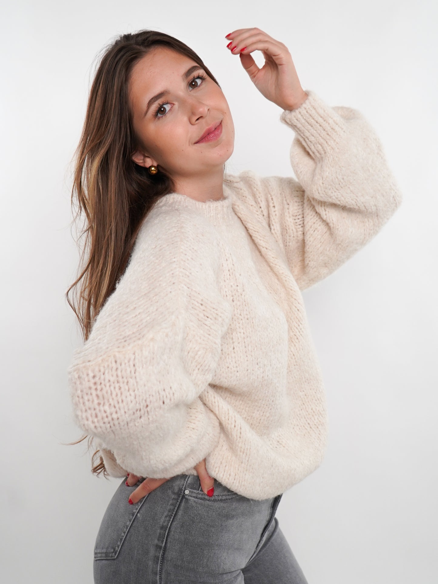 Soft Classic Strickpullover - Creme