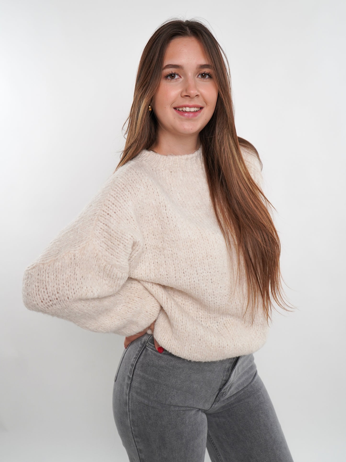 Soft Classic Strickpullover - Creme