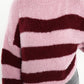 Strickpullover Meggi Stripes - Rosa/Dark Berry