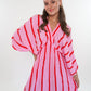 Best Moment Musselin Maxikleid Wide Stripes - Rosa/Rot