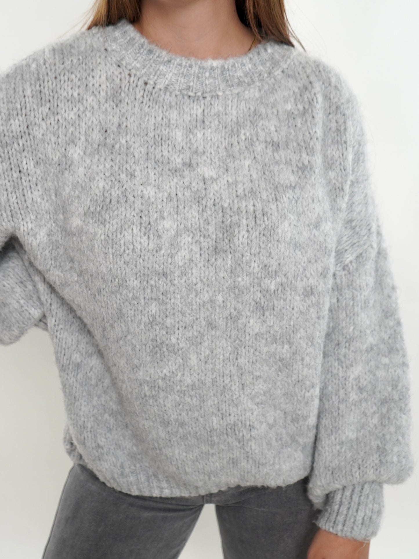 Soft Classic Strickpullover - Hellgrau