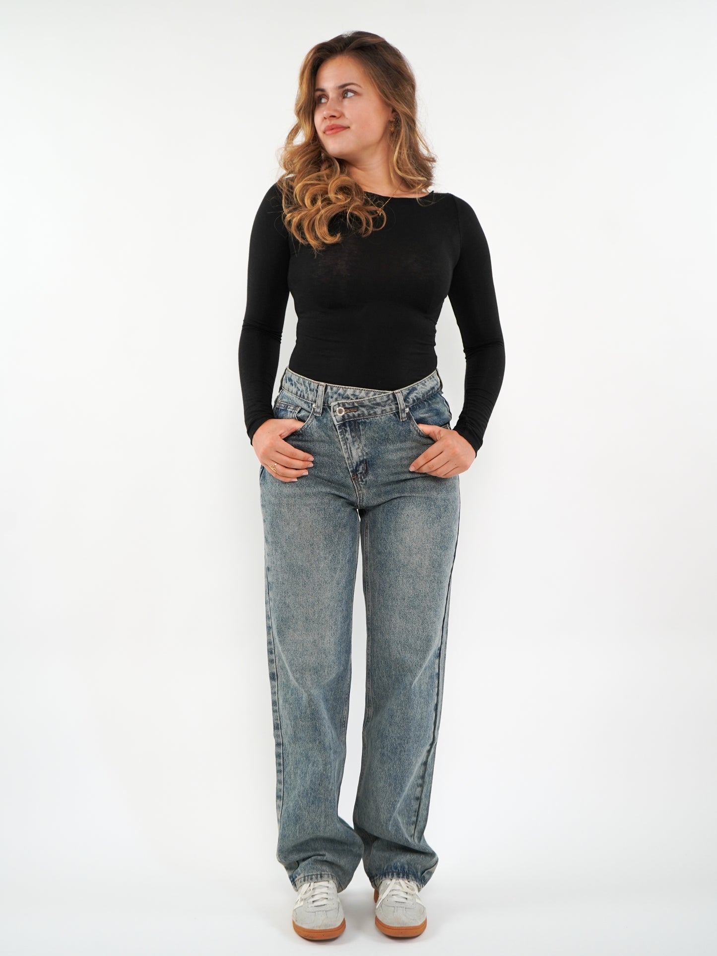 Wide Leg Jeans Lene - washed blue