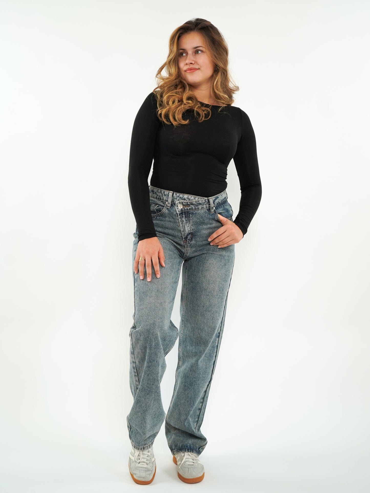 Wide Leg Jeans Lene - washed blue