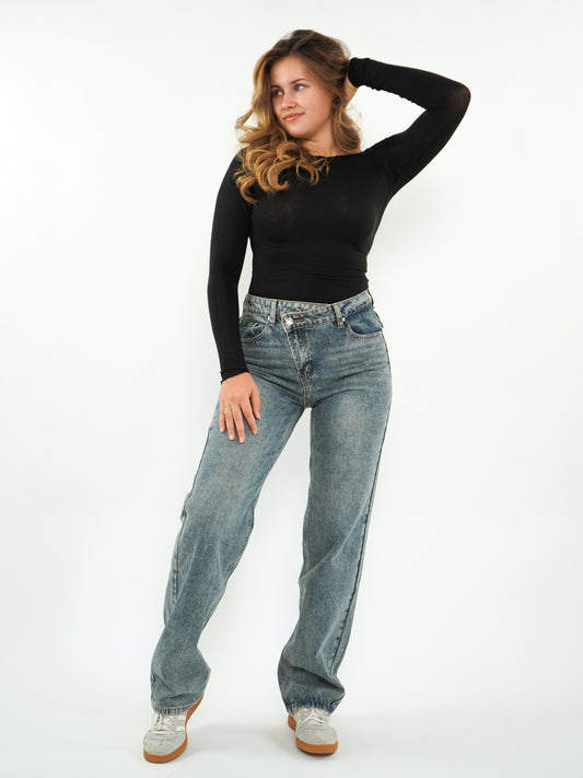 Wide Leg Jeans Lene - washed blue