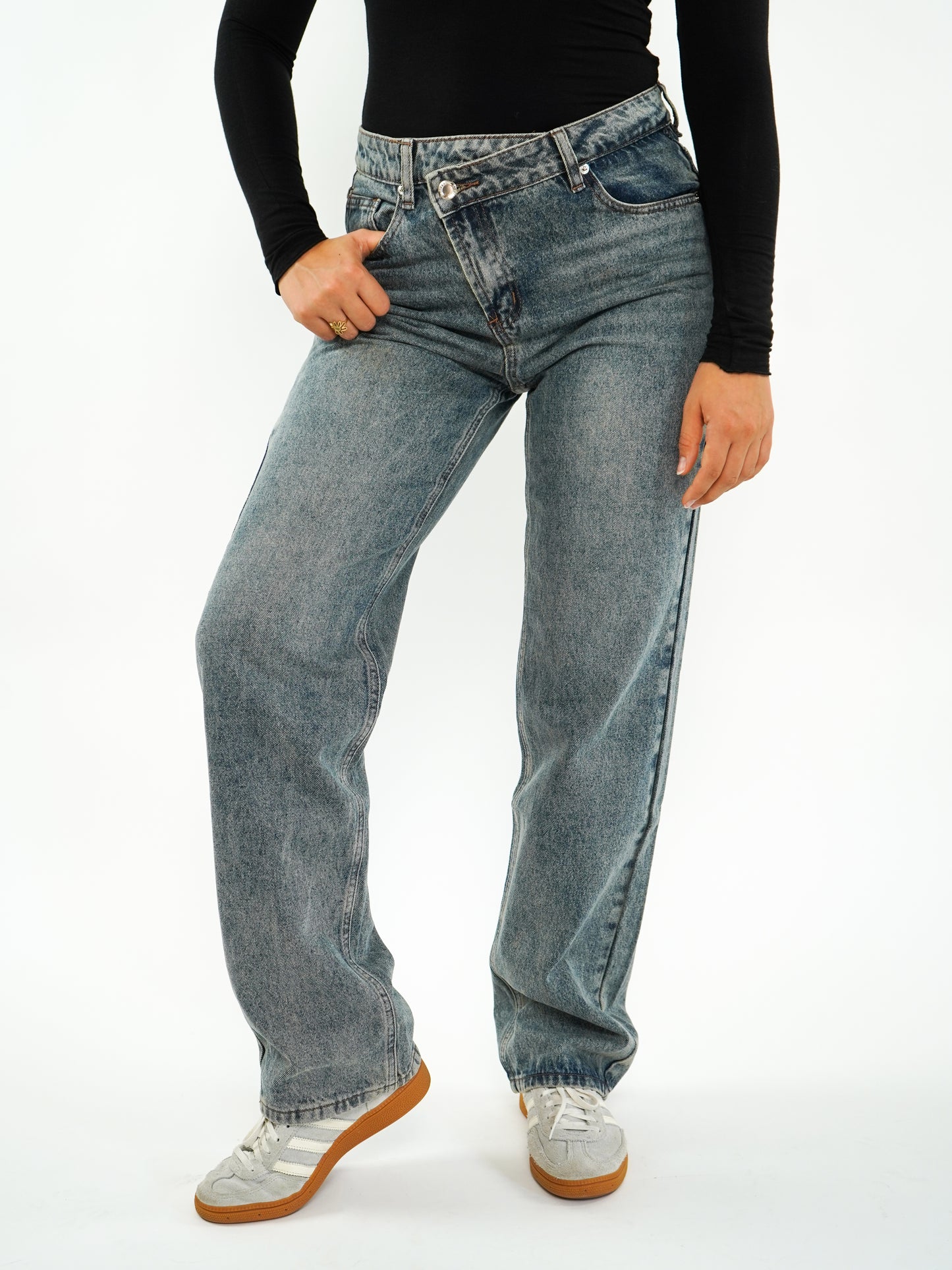 Wide Leg Jeans Lene - washed blue