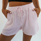 Musselin Shorts Stripes Nina  - Rosa / Weiß