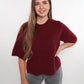 Strickshirt Kurzarm Ina - Dark Berry