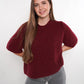 Strickshirt Kurzarm Ina - Dark Berry