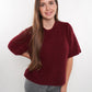 Strickshirt Kurzarm Ina - Dark Berry