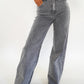 Wide Leg Jeans - Grau