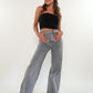 Wide Leg Jeans - Grau