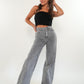 Wide Leg Jeans - Grau