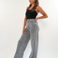 Wide Leg Jeans - Grau