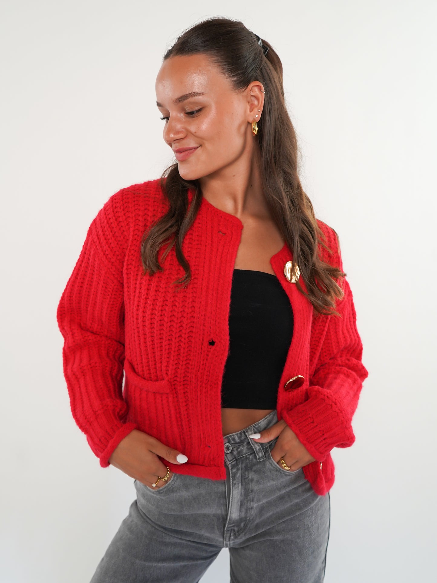 Strickjacke Elena - Rot