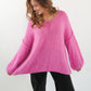 Strickpullover Felina V-Ausschnitt - Pink