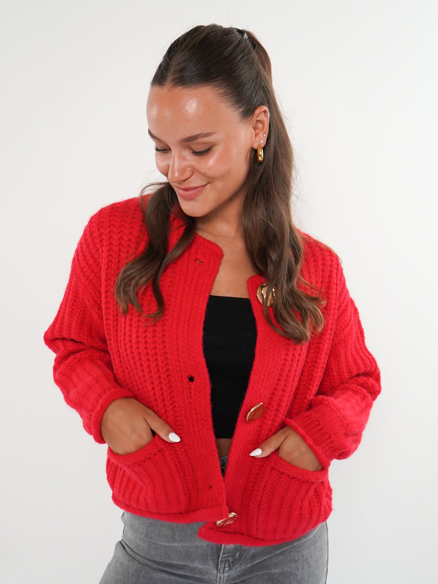 Strickjacke Elena - Rot