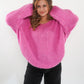 Strickpullover Felina V-Ausschnitt - Pink