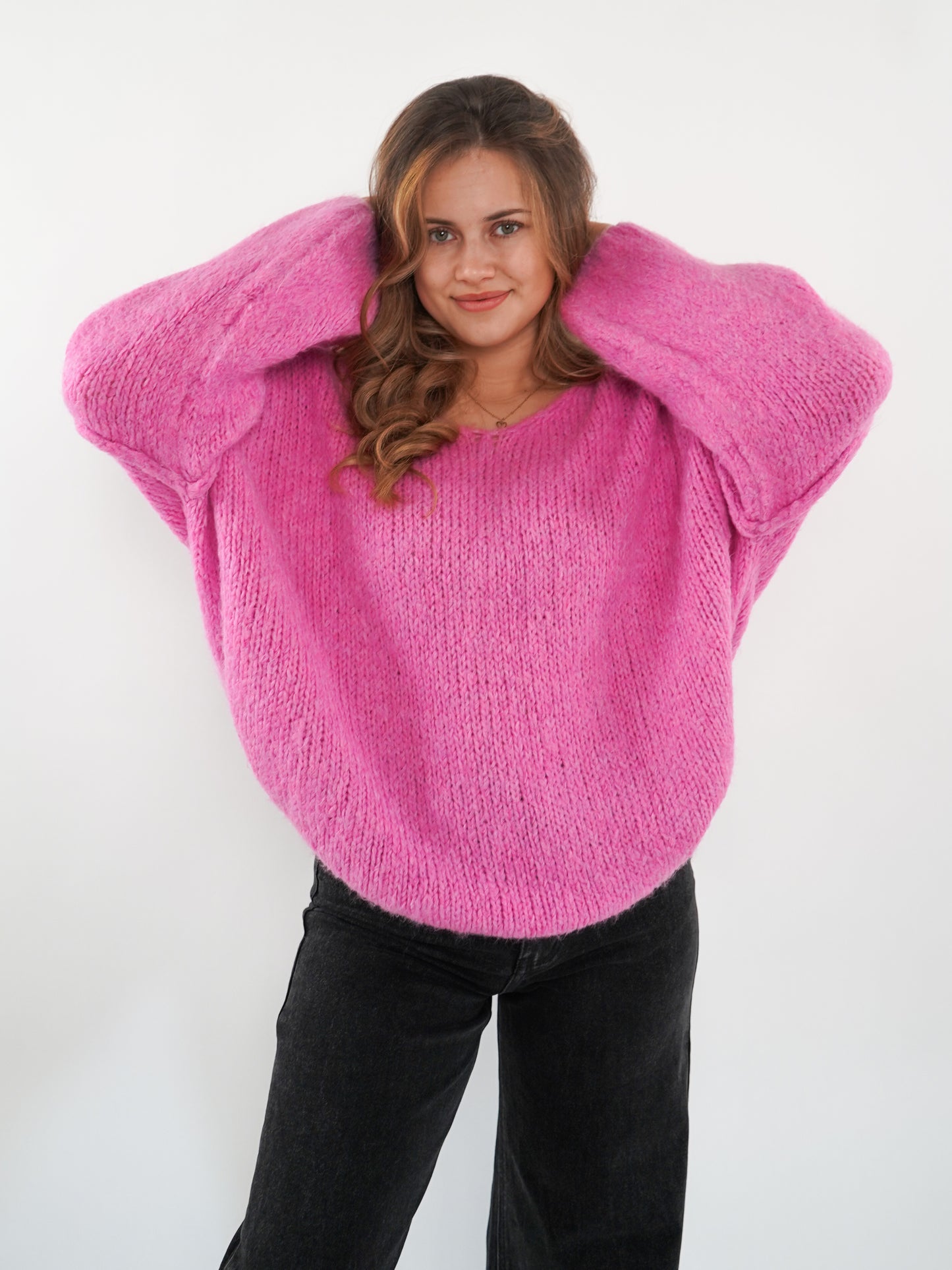 Strickpullover Felina V-Ausschnitt - Pink