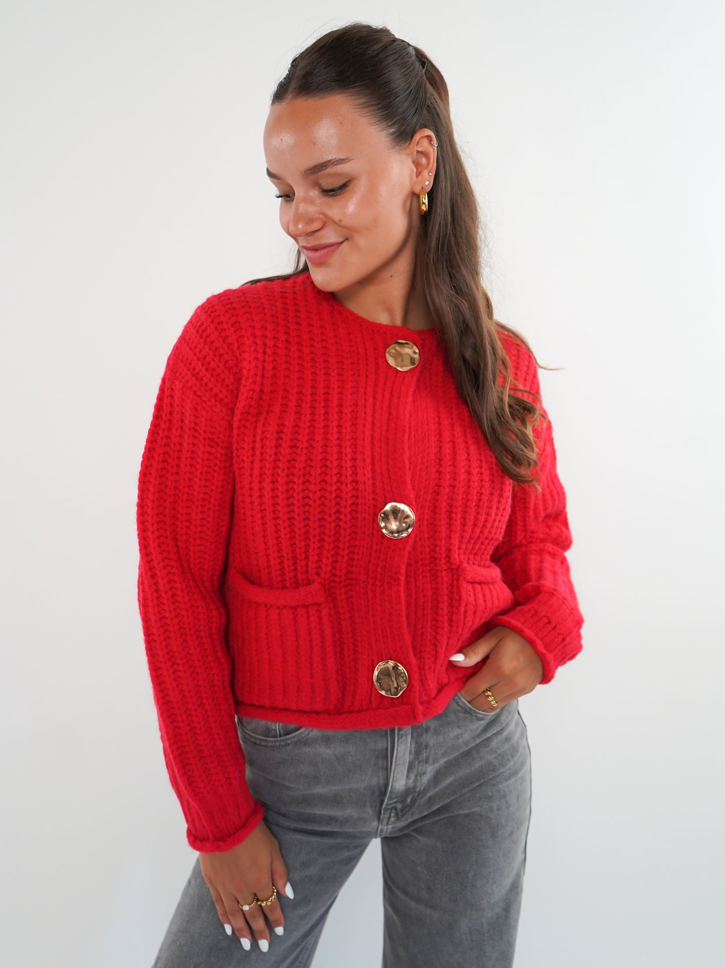 Strickjacke Elena - Rot