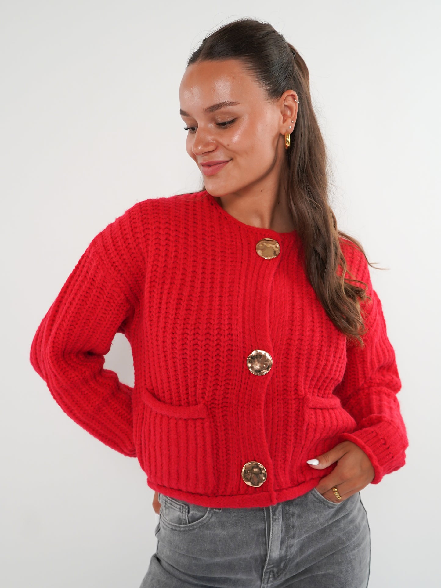 Strickjacke Elena - Rot