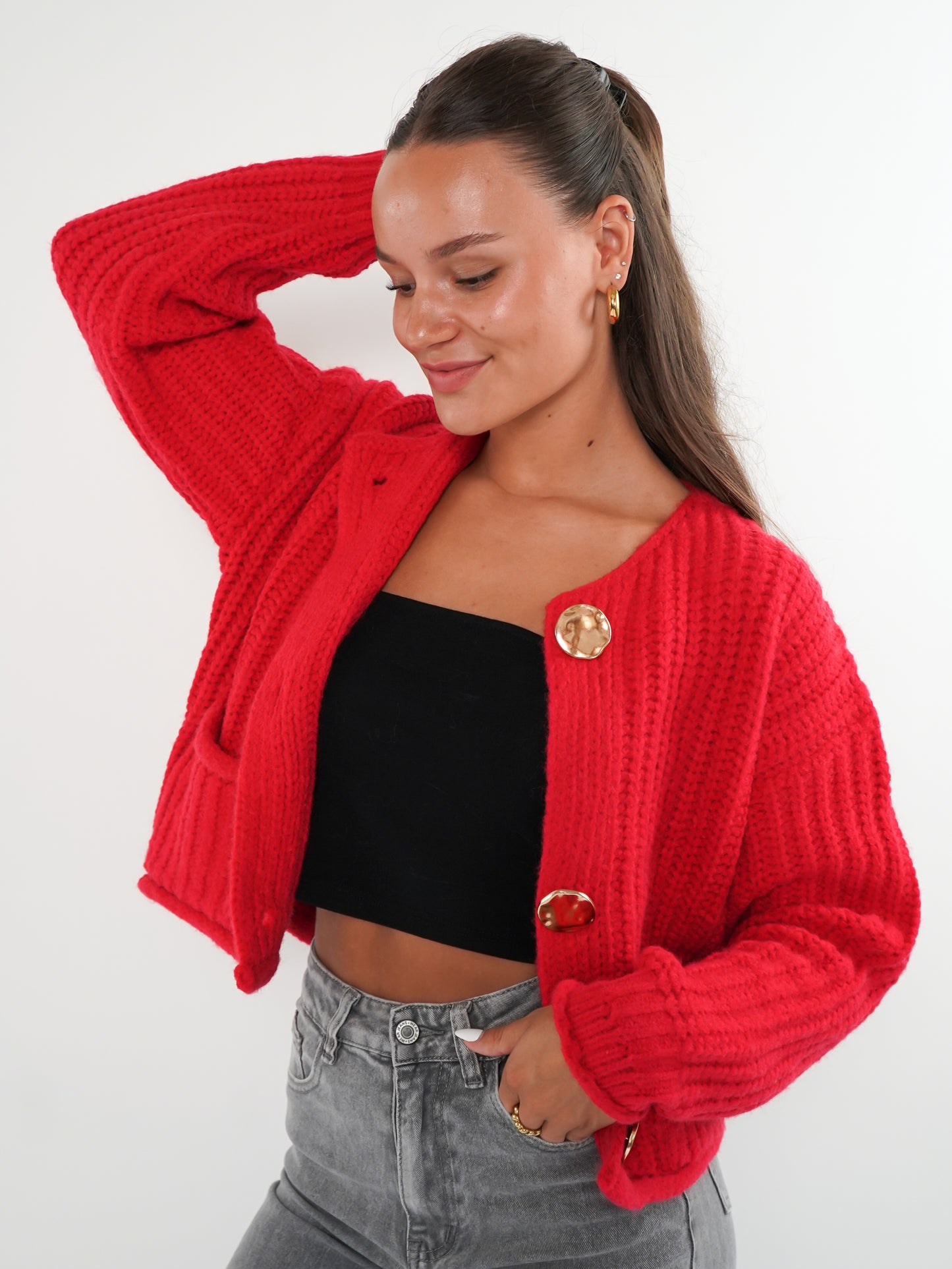 Strickjacke Elena - Rot