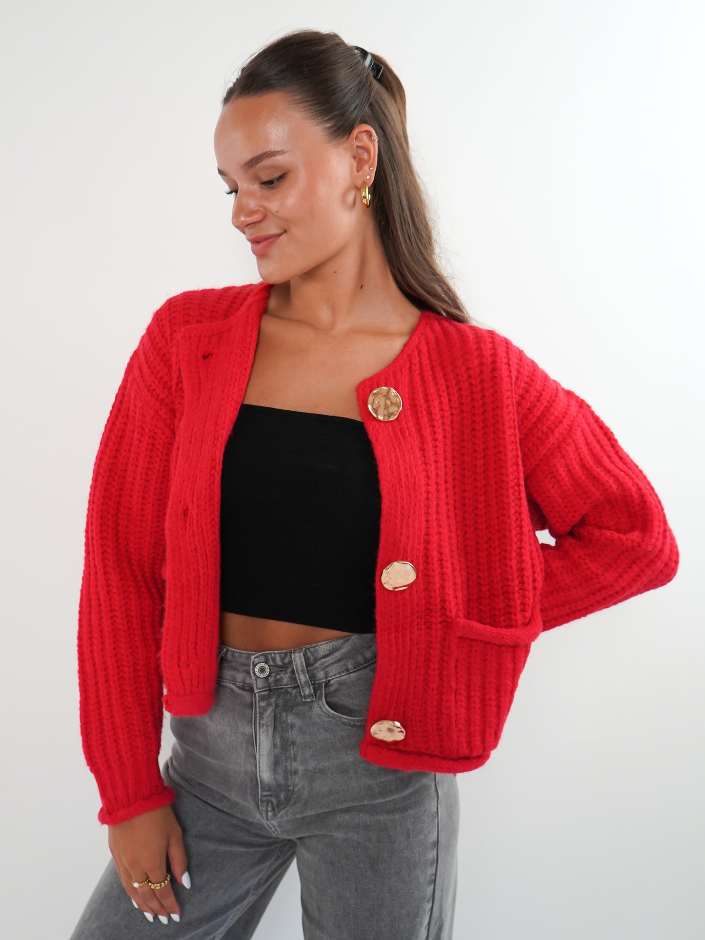 Strickjacke Elena - Rot