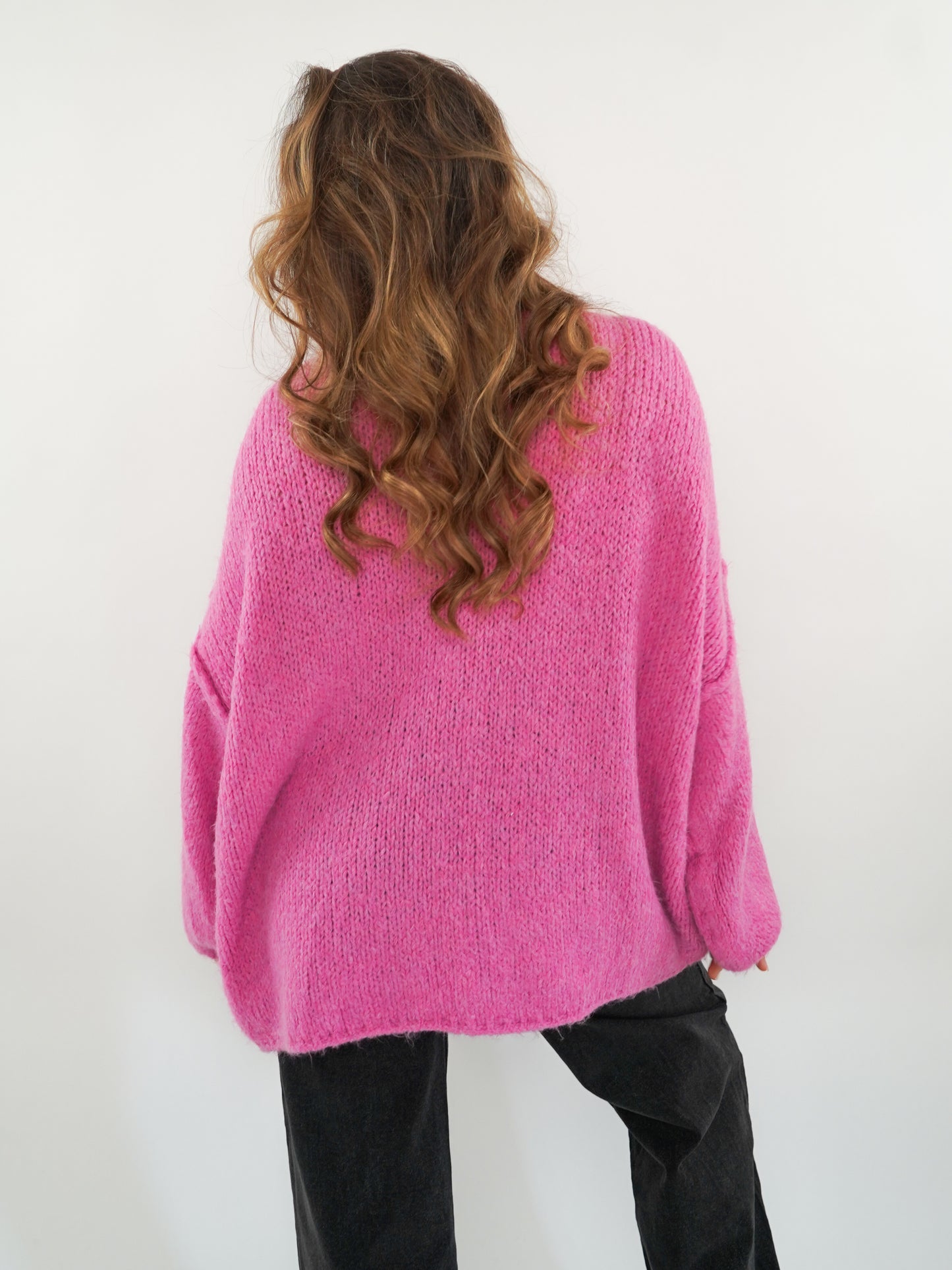 Strickpullover Felina V-Ausschnitt - Pink