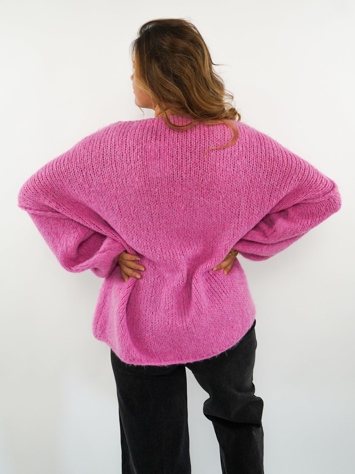 Strickpullover Felina V-Ausschnitt - Pink