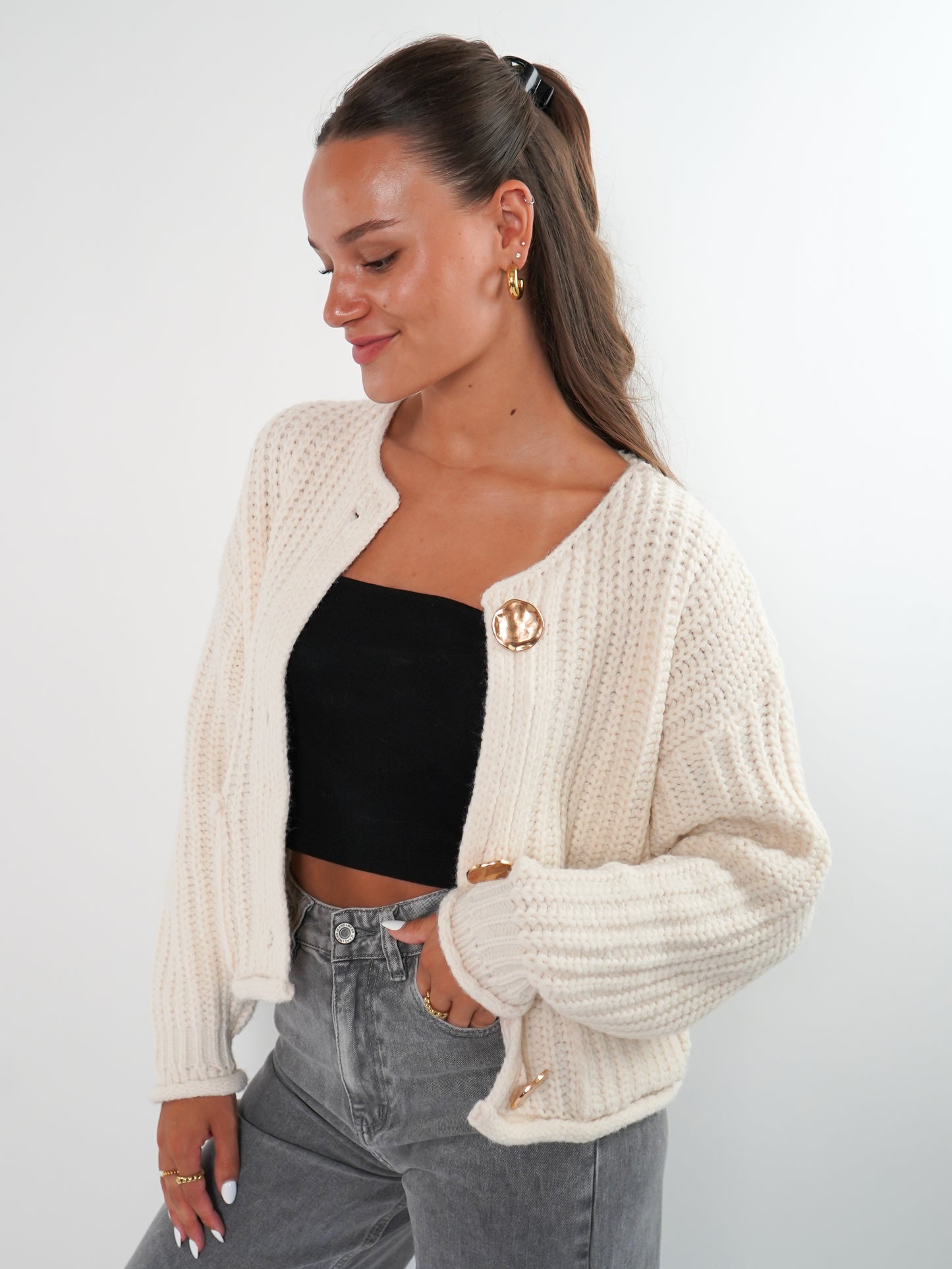 Strickjacke Elena - Creme