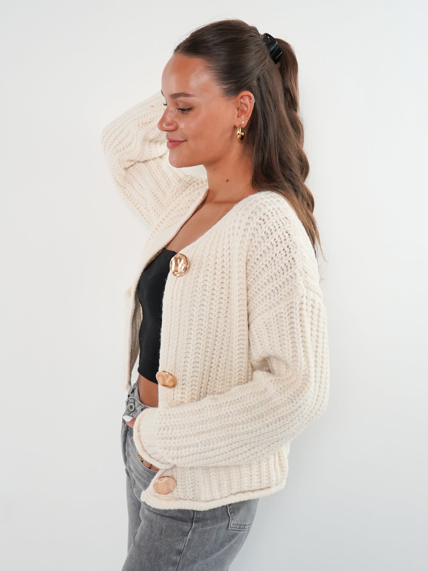 Strickjacke Elena - Creme