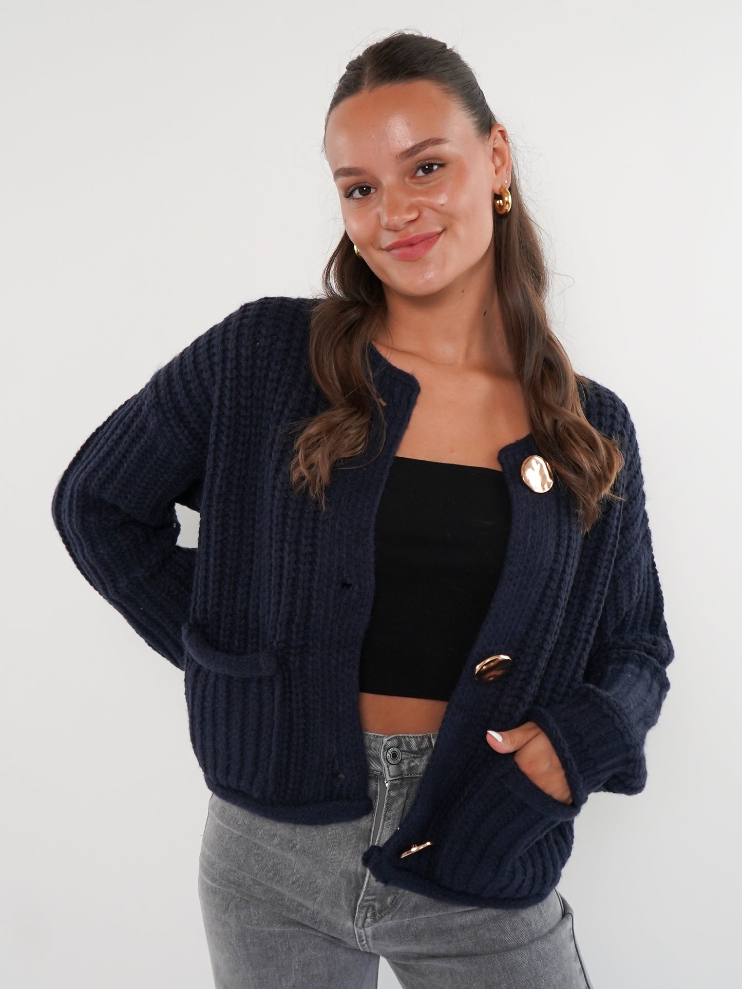 Strickjacke Elena - Nachtblau