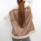 Scandi Leather Bonded Vest - Beige