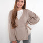 Cardigan in Wickeloptik - Beige