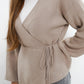 Cardigan in Wickeloptik - Beige